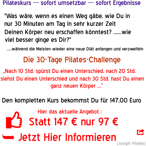 Pilateskurs 30 e Pilates Challenge Hilfsmitteldiscount Online Kaufen